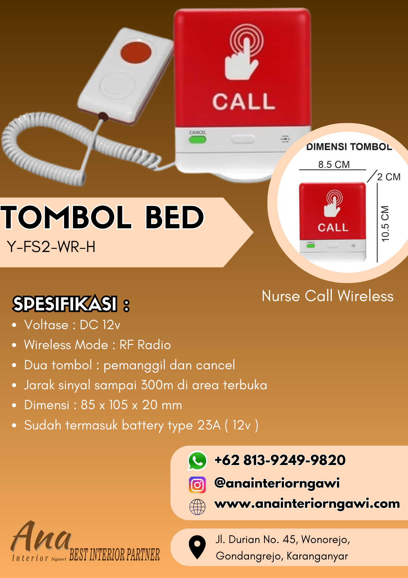 Tombol bed pasien